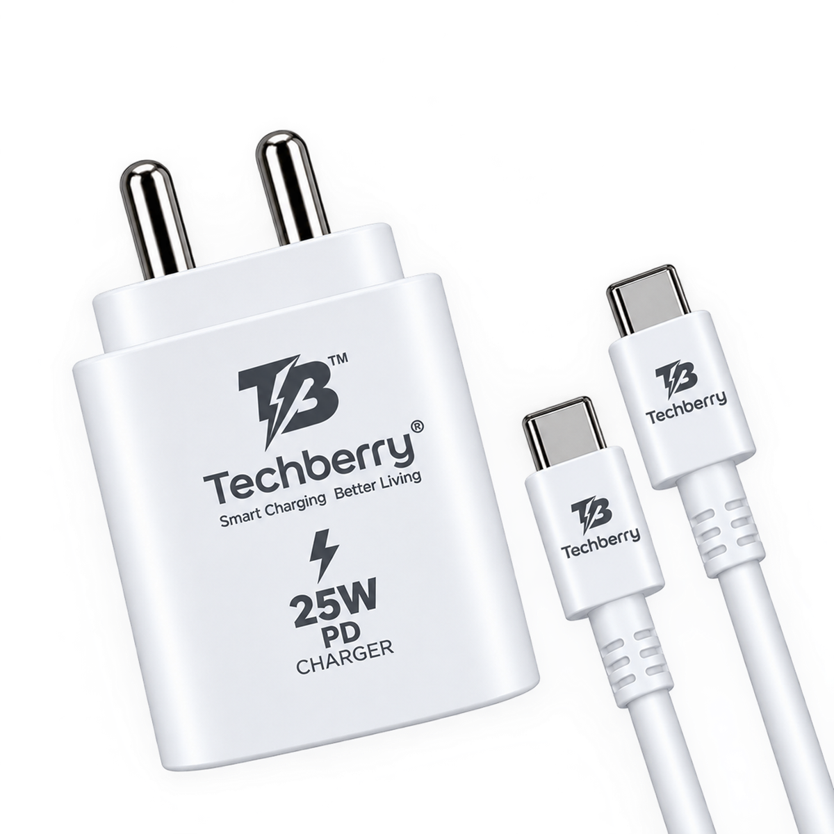 Techberry 25W USB Type-C Fast Charging Adapter with Data Cable