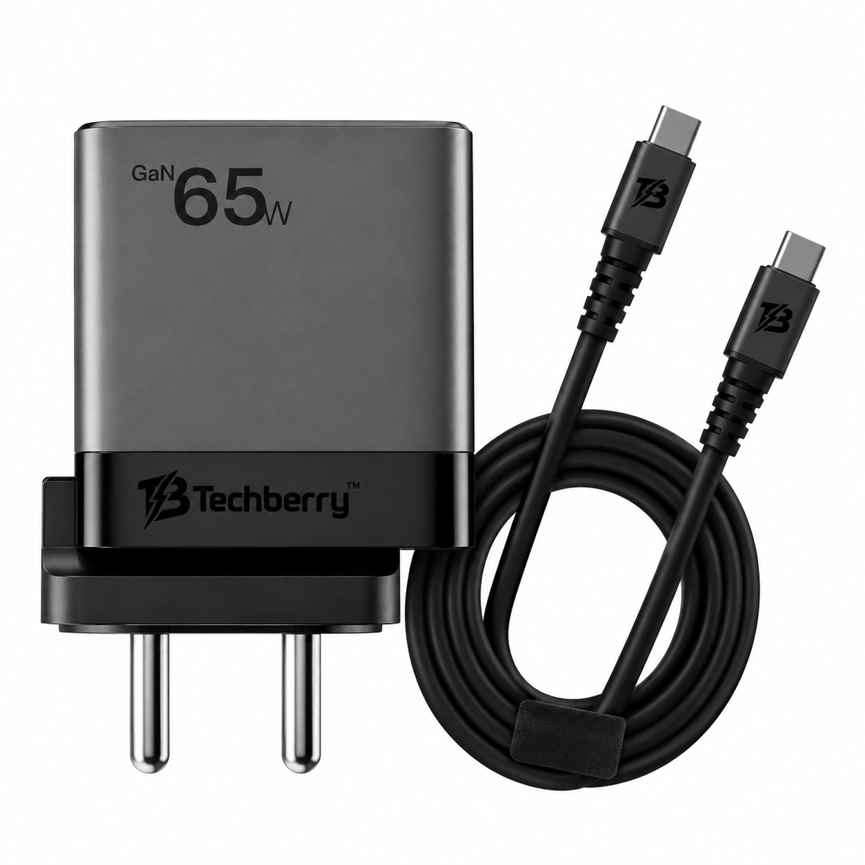 Techberry 65W USB Type-C Turbo Charging QC PD Adapter with Data Cable