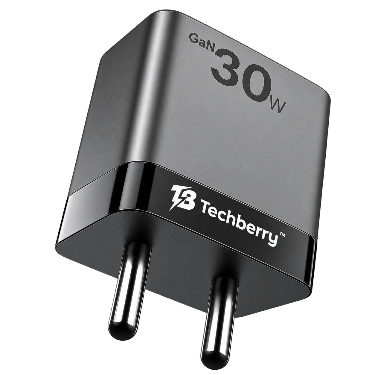 Techberry 30W GaN Fast Charger – Dual Port USB-C & USB-A, PD & QC Charging